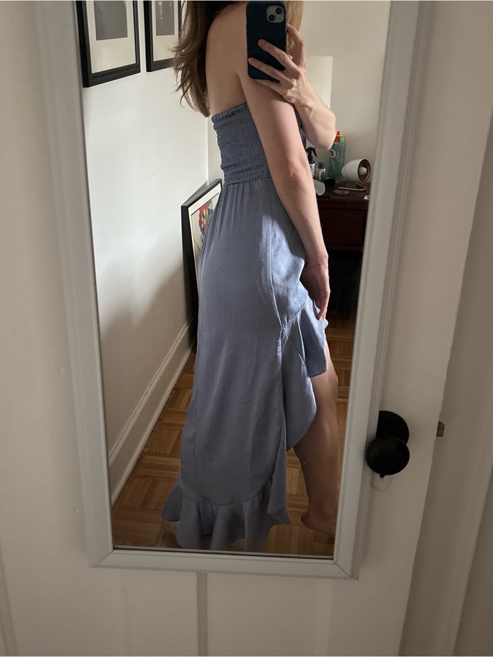 Lulu's Lilac Strapless High-Low Ruffle Dress - Picture 3 of 8